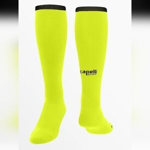 New"Capelli Unisex Sport soccer socks in neon yellow.